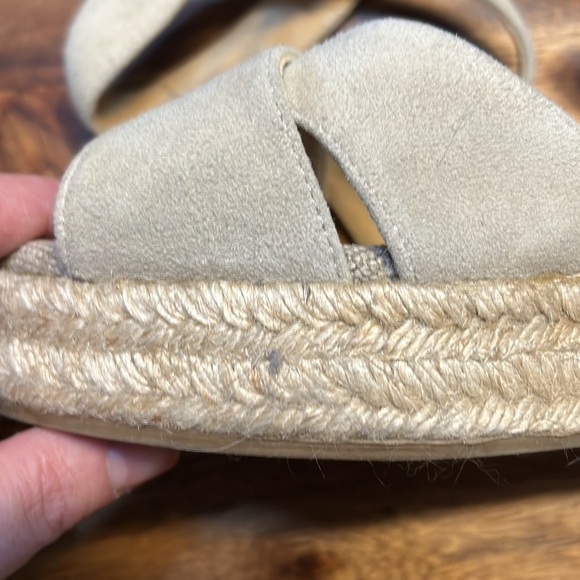 BODEN - espadrilles wedge sandals suede cream size 40 bohemian - Picture 6 of 13